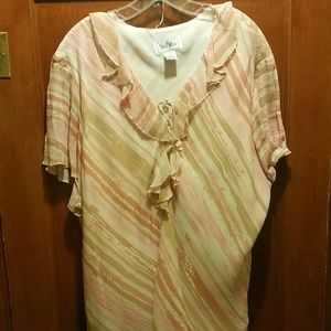 Bob Mackie Pastel Striped Two Piece Set